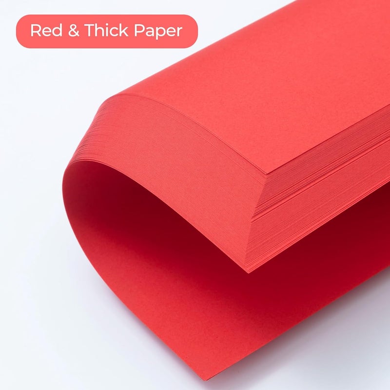 MG 100 Sheets Red Copy Printing Paper, 8.3 X 11.7 inch Color Printer Papers, Red Construction Paper for Card Making Scrapbooking School Office Party DIY Craft - Image 4